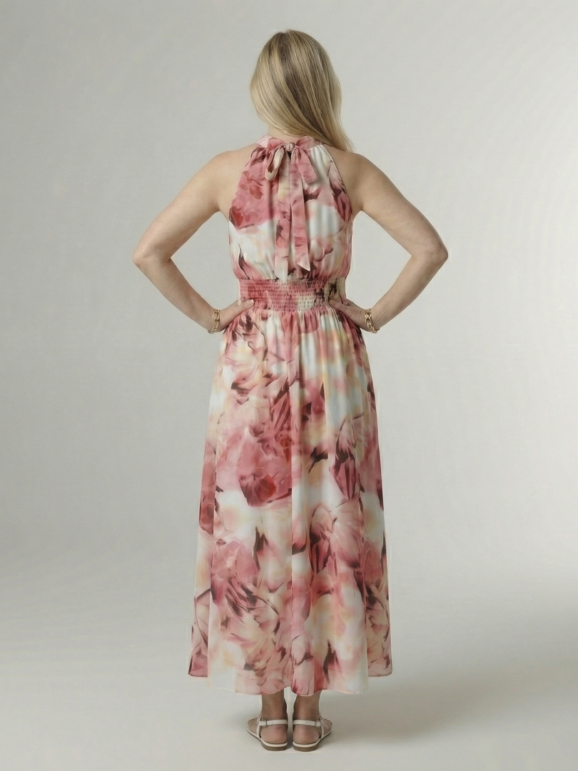 SYLIN | ABITO MIDI CON SCOLLO ALL'AMERICANA E ARRICCIATURA