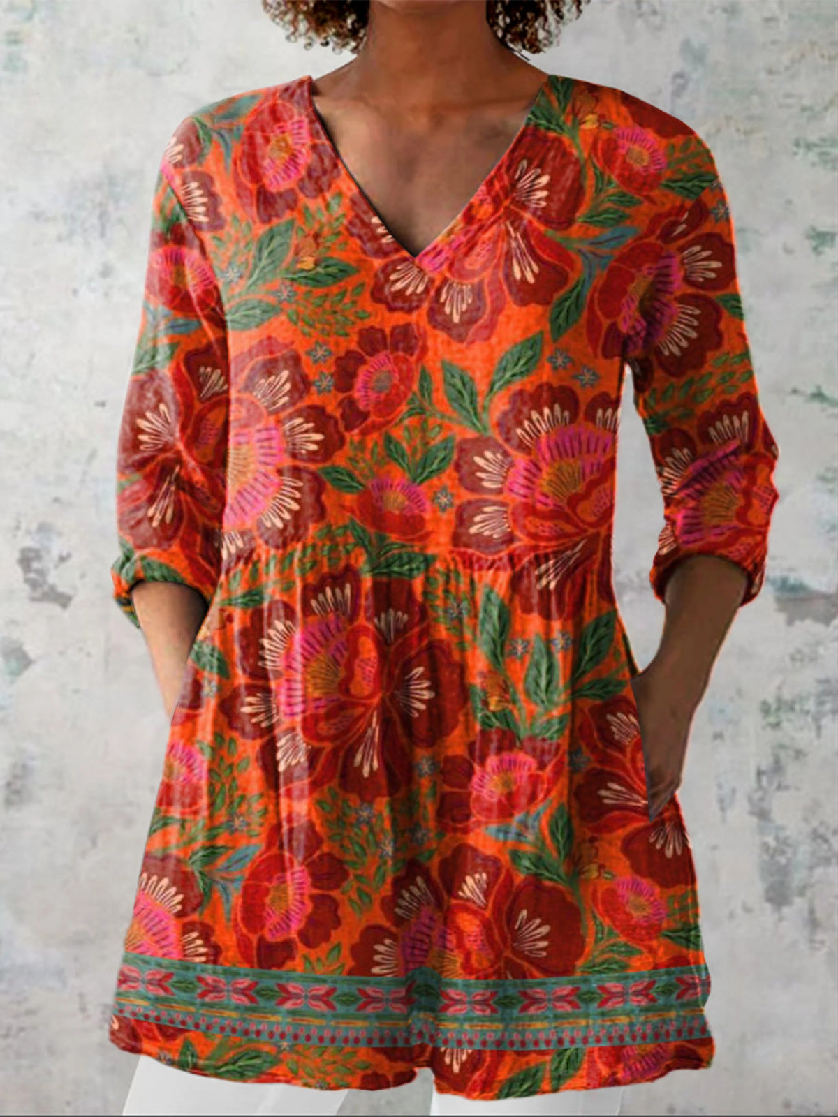 MARION | CAMICIA LUNGA CON SCOLLO A V