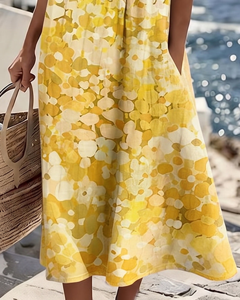 FLEURÉ | ABITO MIDI CON STAMPA FLOREALE ARIOSA