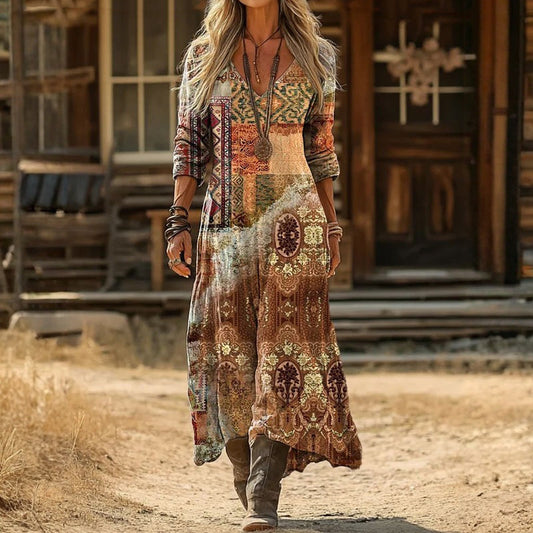 EVELYN | ABITO CASUAL A MANICHE LUNGHE DI ISPIRAZIONE VINTAGE