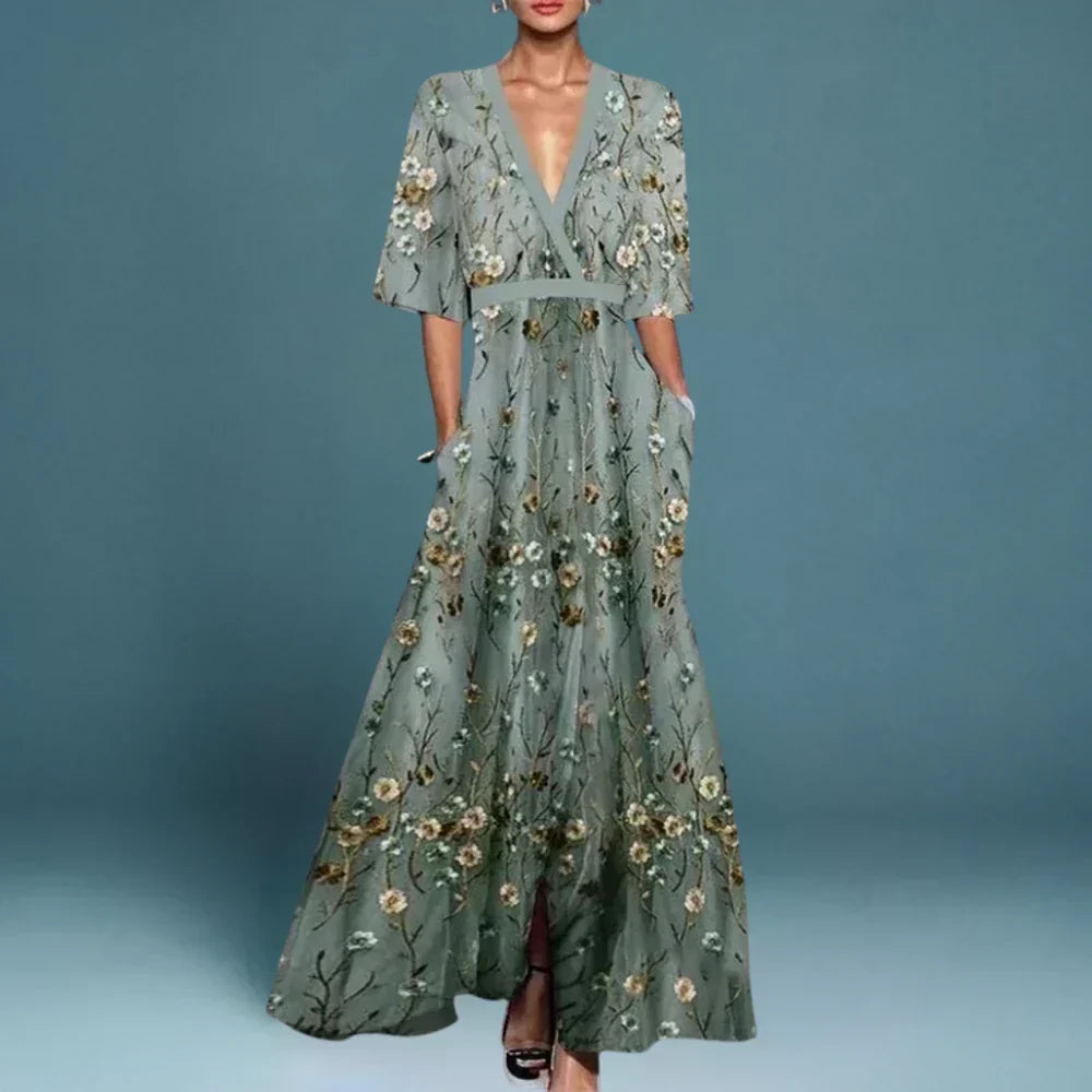 ADRIENNE | ABITO LUNGO FLOREALE ELEGANTE