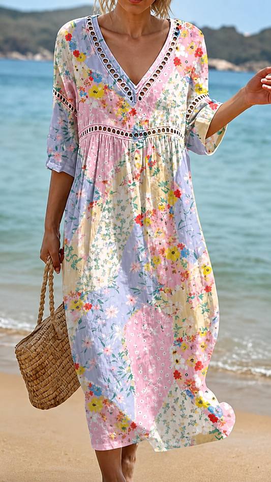 MAYA | ABITO DA SPIAGGIA FLOREALE SOFT