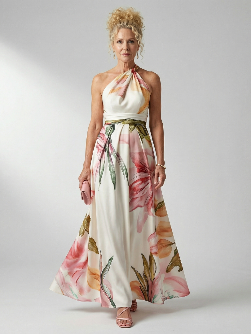AMIEL | ABITO MAXI FLOREALE LEGGERO