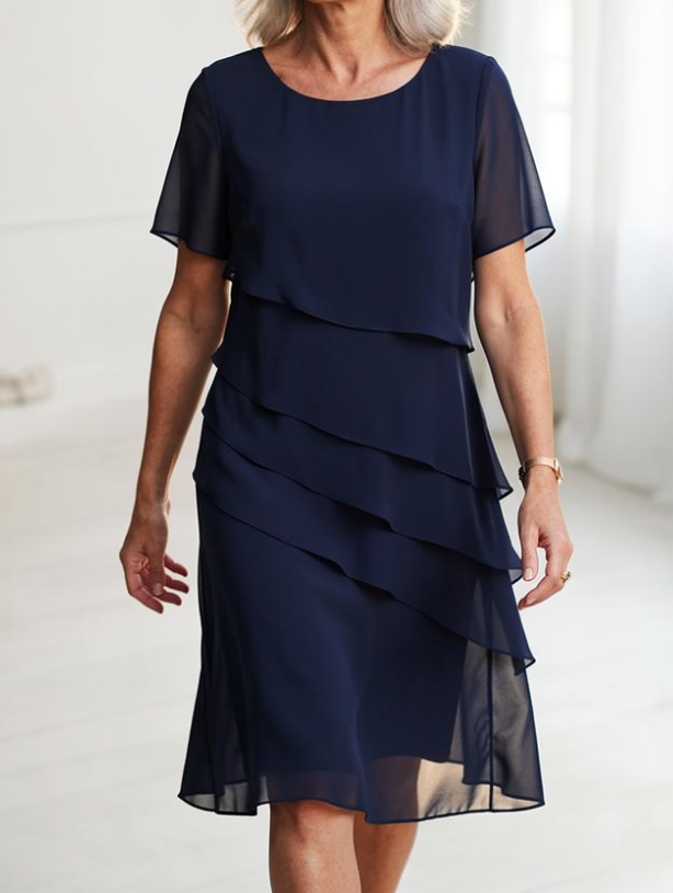 LINDA | ABITO CON VOLANT E COMFORT ELEGANTE