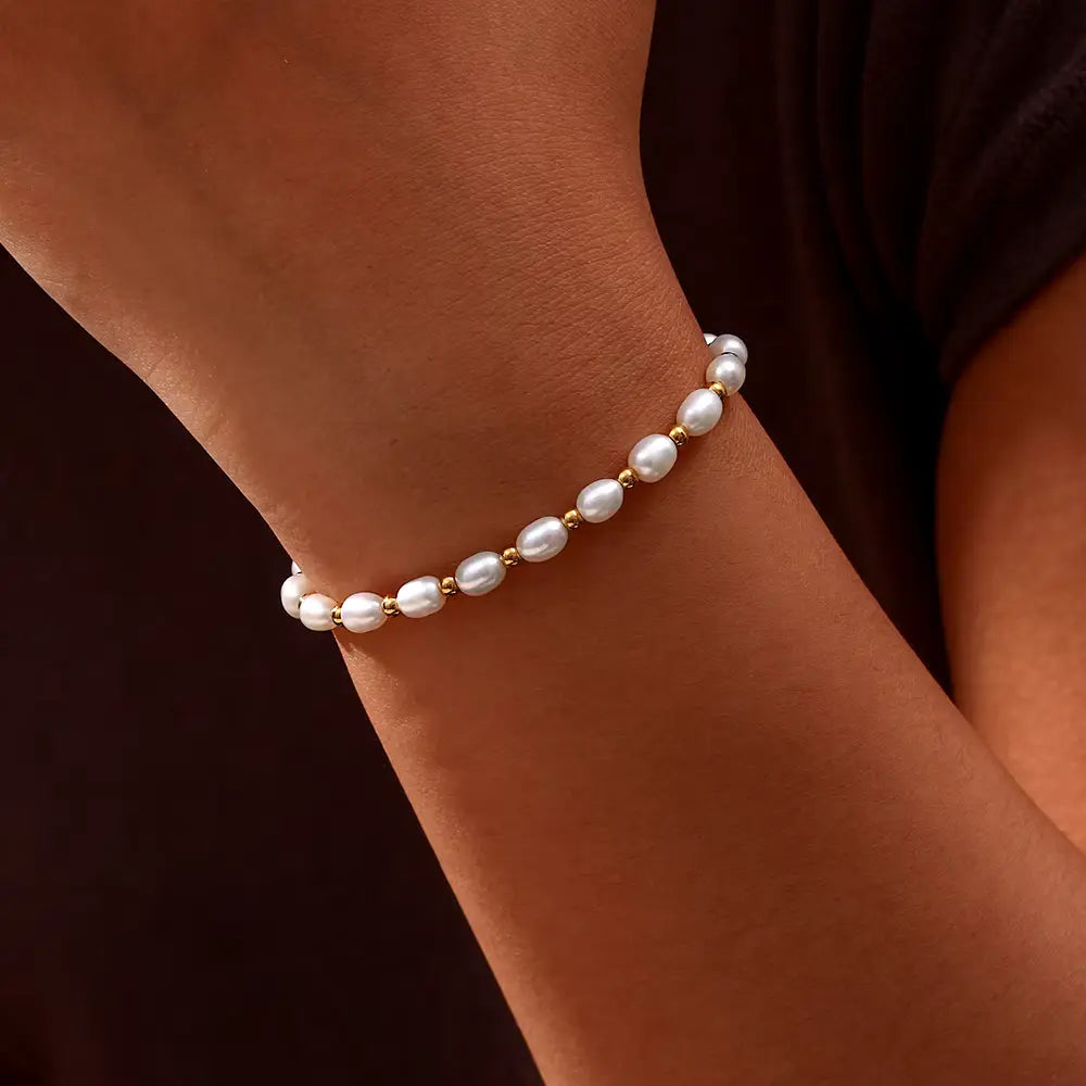 ADELINE | ELEGANT BRACCIALETTO IN PERLE E ORO