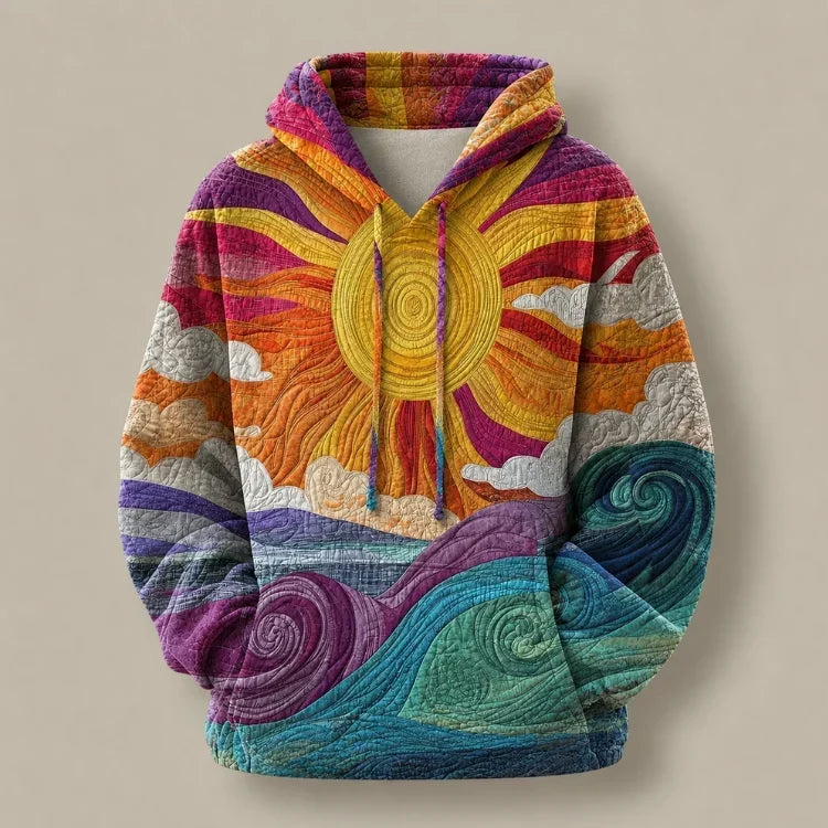 AURALEI | FELPA Y2K CON STAMPA SUNBURST