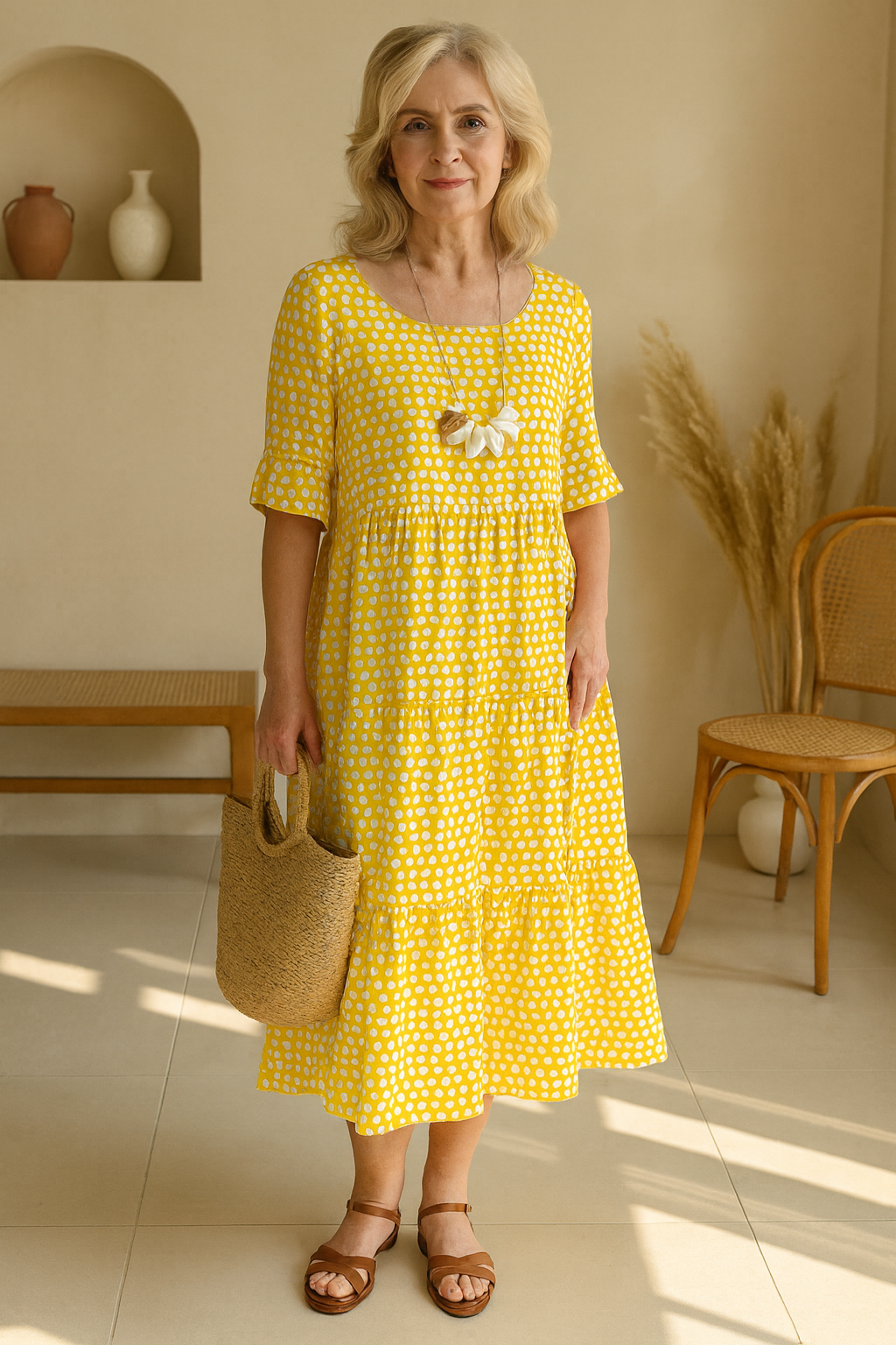 FELICITY | ABITO MIDI A MANICHE CORTE SABLE