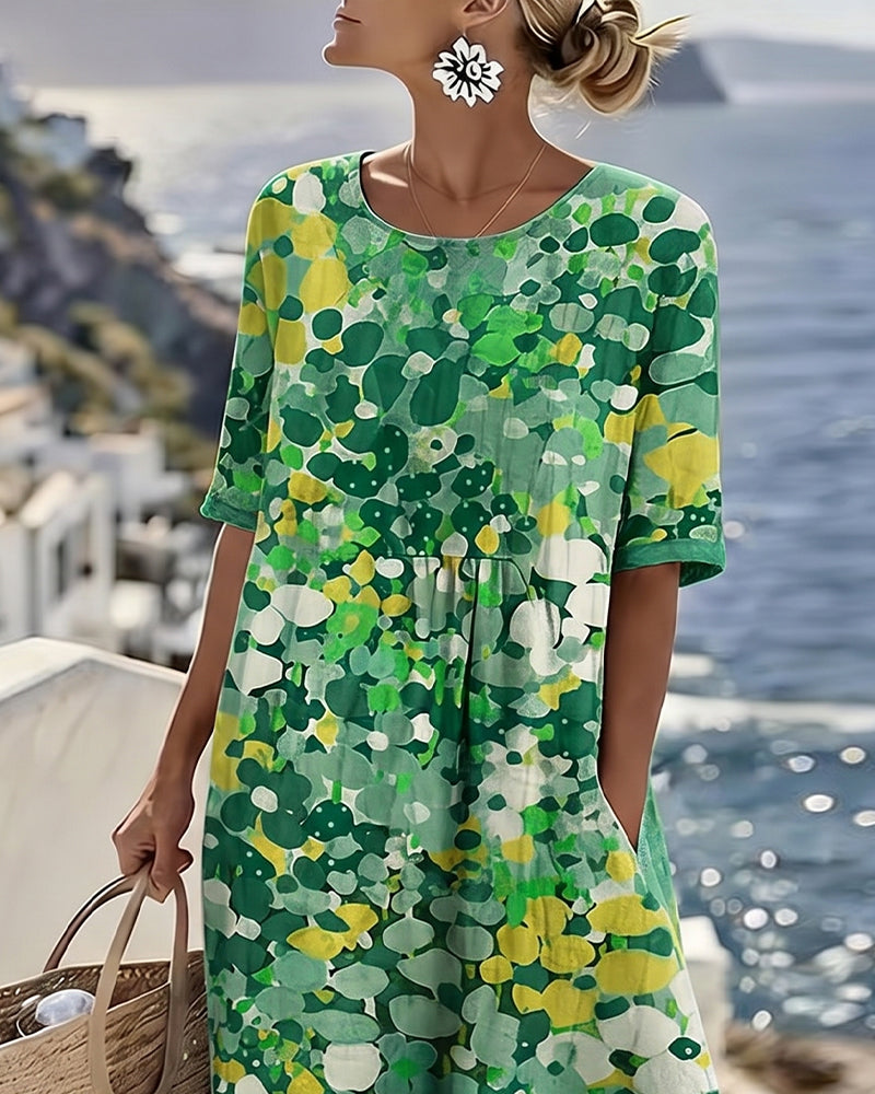 FLEURÉ | ABITO MIDI CON STAMPA FLOREALE ARIOSA