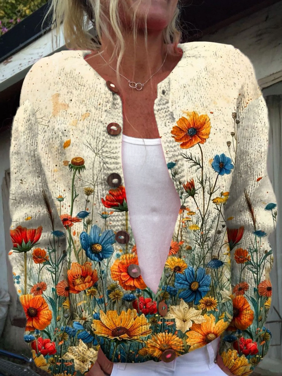 TANSY | CARDIGAN CON STAMPA FLOREALE VINTAGE
