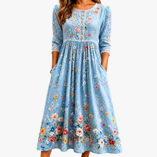 ELARA | ABITO MIDI SKY BLOSSOM GARDEN