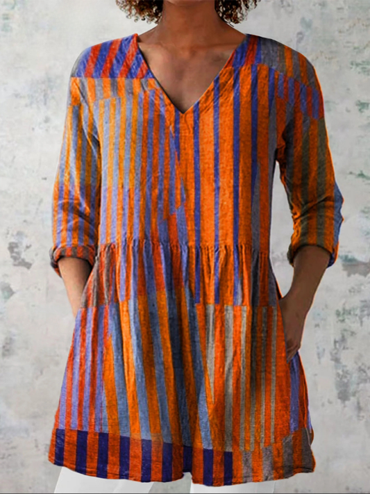 NADIA | CAMICIA LUNGA CON SCOLLO A V