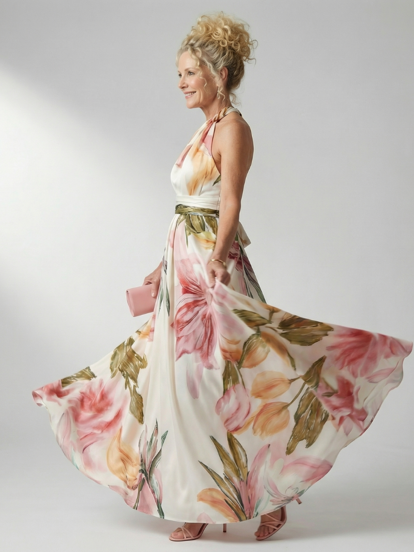 AMIEL | ABITO MAXI FLOREALE LEGGERO