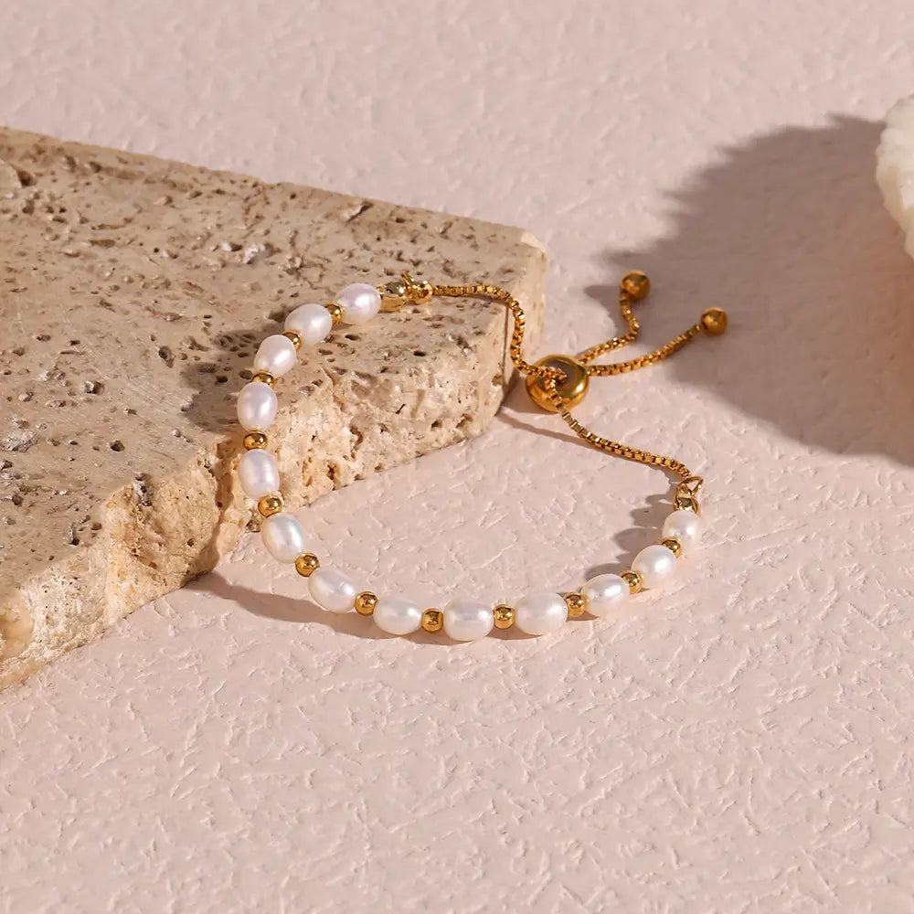 ADELINE | ELEGANT BRACCIALETTO IN PERLE E ORO