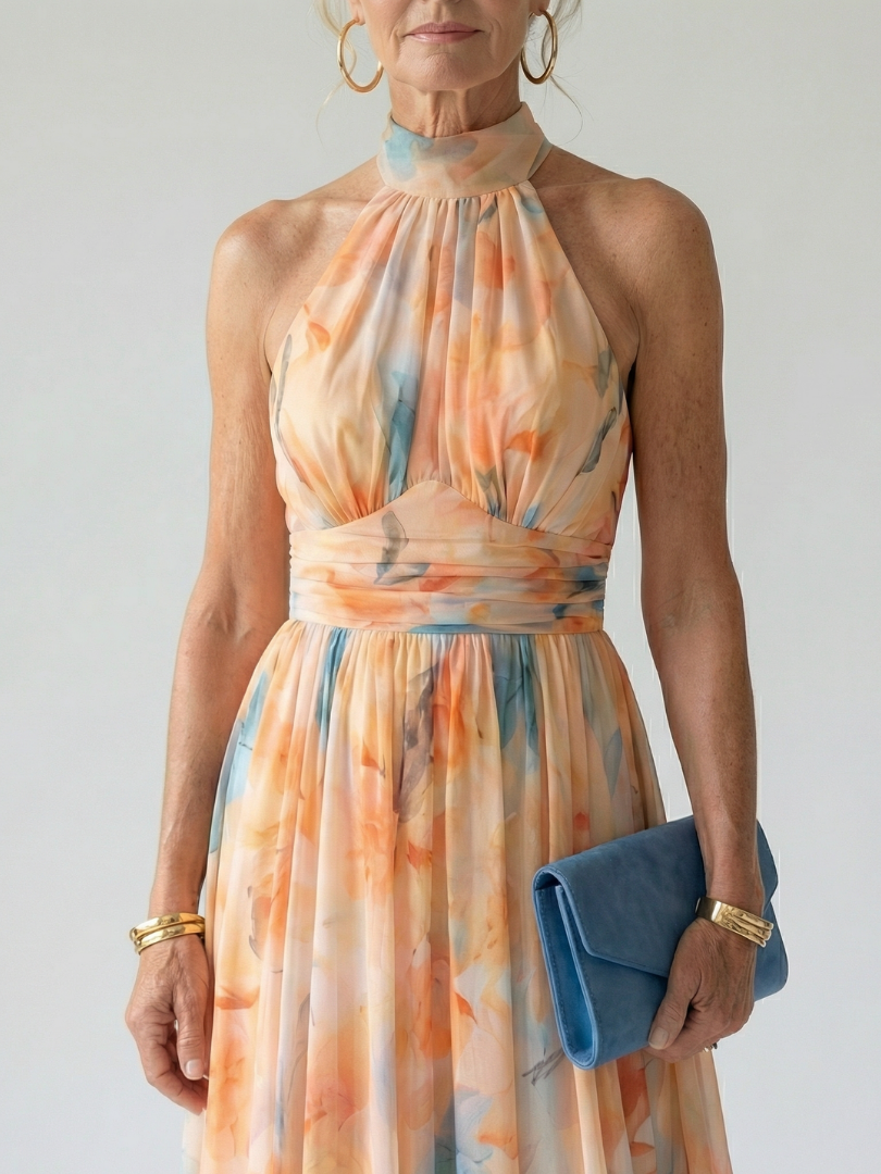ELIN | ABITO MIDI CON SCOLLO ALL'AMERICANA MORBIDO