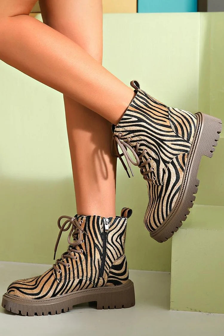 STELLA | STIVALETTI BOLD IN PIZZO ZEBRA