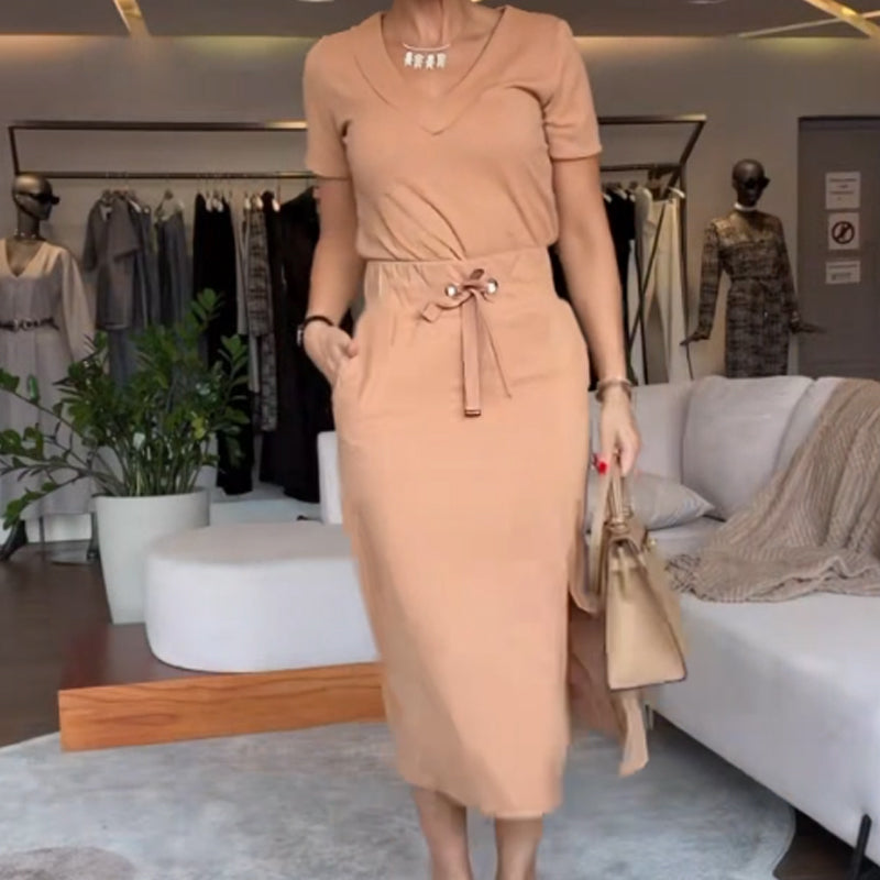 CECILY | COMPLETO TOP CON SCOLLO A V E GONNA