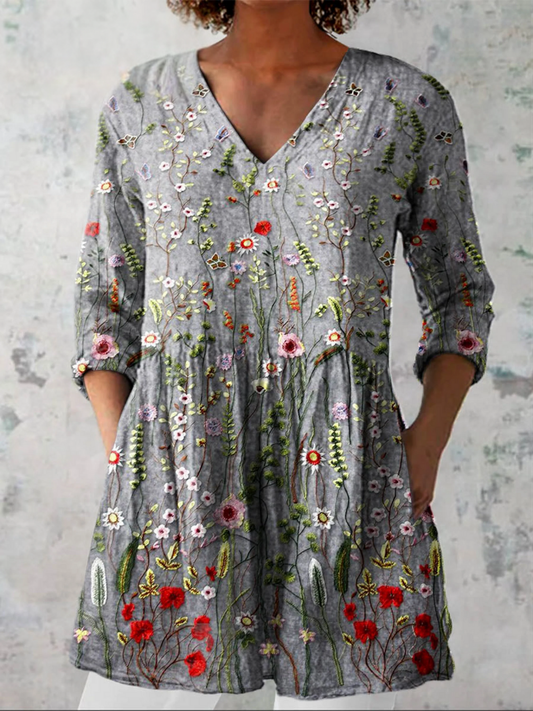 AMELIE | CAMICIA LUNGA CON SCOLLO A V