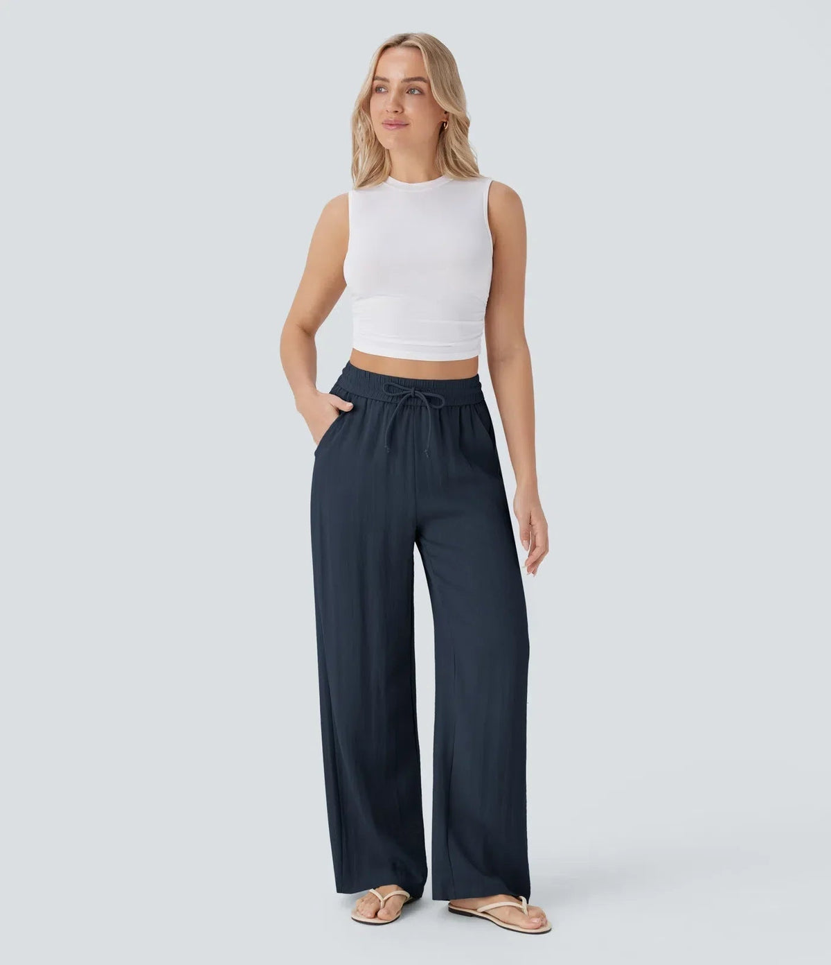SARAH | PANTALONI A GAMBA LARGA EFFORTLESS