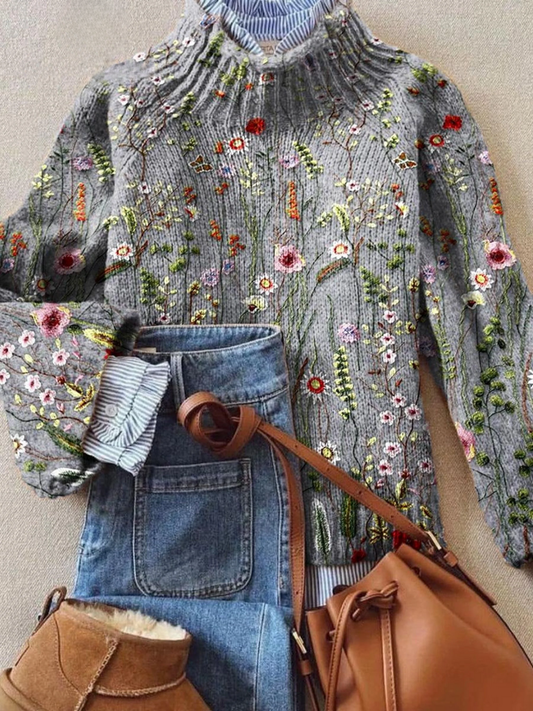 ABIGAIL | MAGLIONE CLASSICO VINTAGE A FIORI