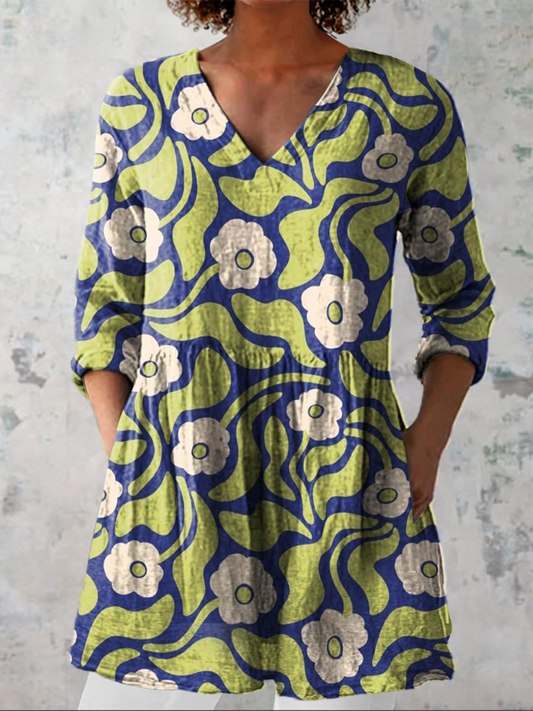 ELODIE | CAMICIA LUNGA CON SCOLLO A V