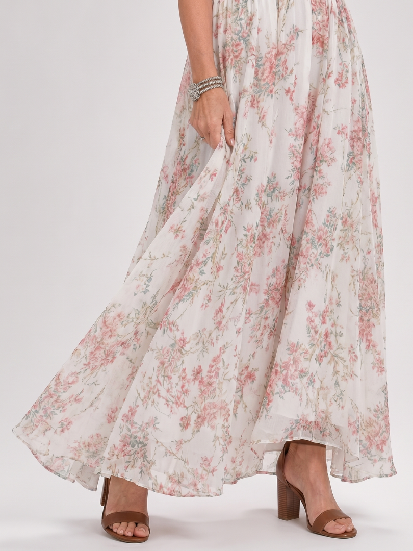 GUINEVERE | ABITO MIDI FLOREALE CON GONNA AMPIA