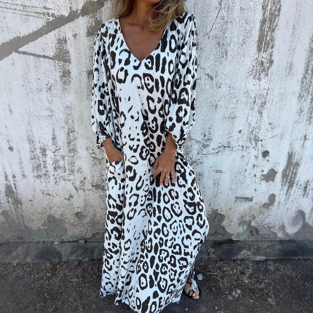 DENISE | VESTITO CON STAMPA LEOPARDATA