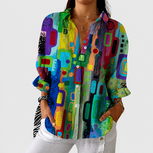 KINSLEY | CAMICETTA LEGGERA CON STAMPA COLORATA