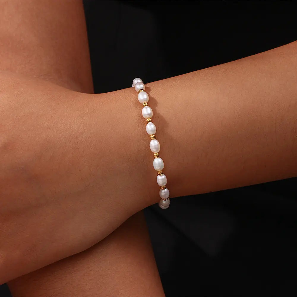 ADELINE | ELEGANT BRACCIALETTO IN PERLE E ORO