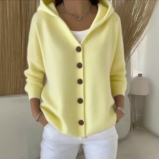 DARIENNE | CARDIGAN IN MAGLIA CON CAPPUCCIO E BOTTONI
