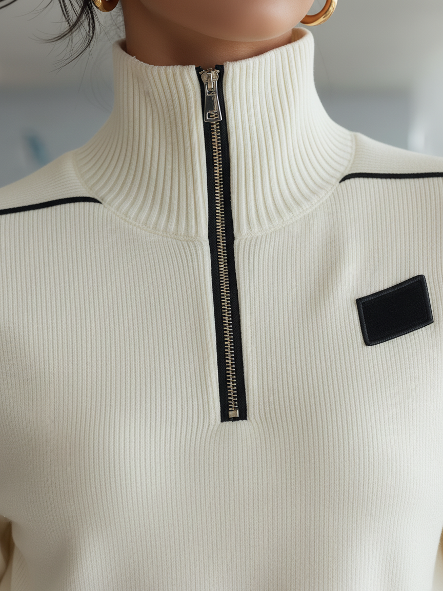 GEORGIA | COMPLETO SPORTIVO A DOLCEVITA CON ZIP E RIFINITURE A COSTE CASUAL