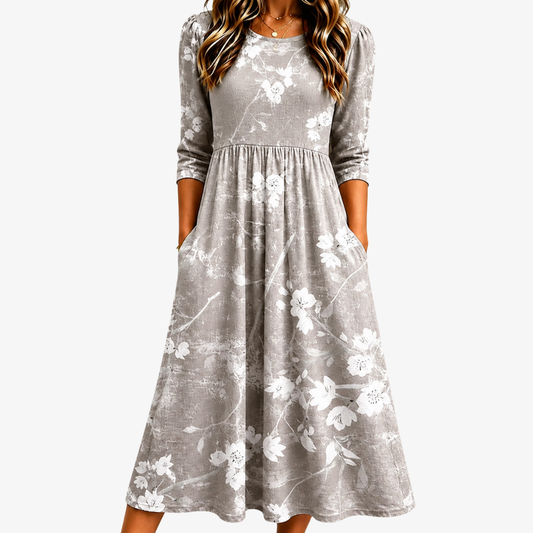 VIOLET | ABITO MIDI A PORTAFOGLIO SILVER BLOSSOM GRACE