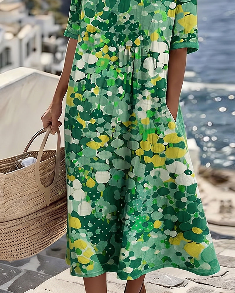 FLEURÉ | ABITO MIDI CON STAMPA FLOREALE ARIOSA