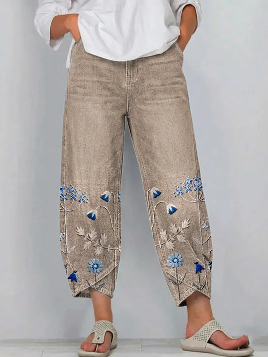 ROWENA | PANTALONI CASUAL CON STAMPA FLOREALE BOHO