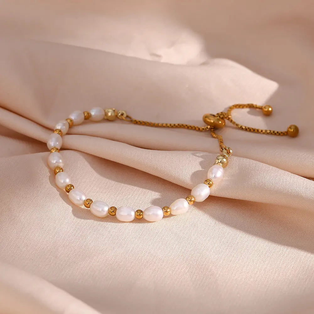 ADELINE | ELEGANT BRACCIALETTO IN PERLE E ORO