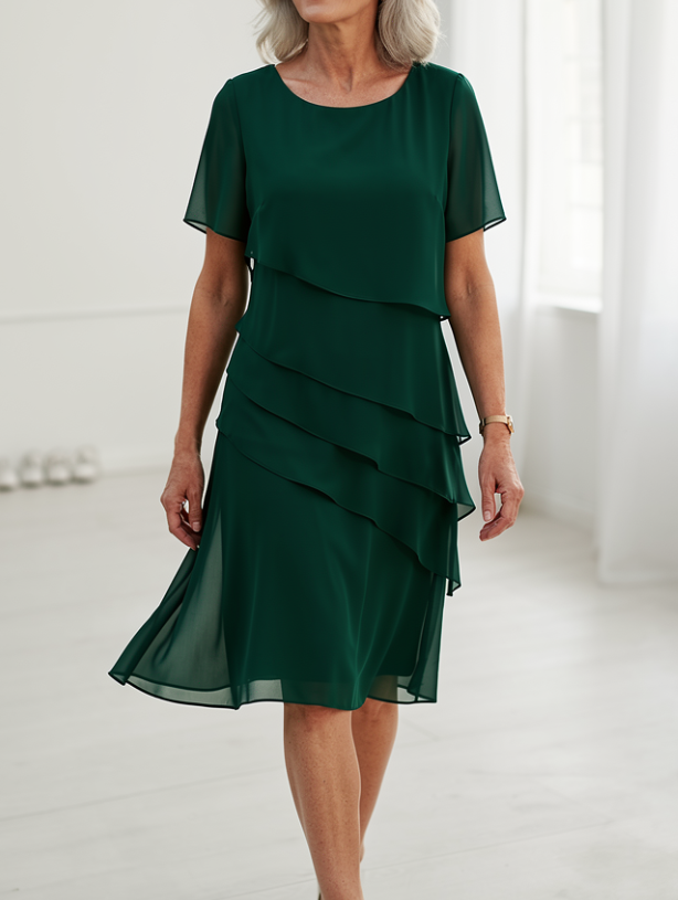 LINDA | ABITO CON VOLANT E COMFORT ELEGANTE