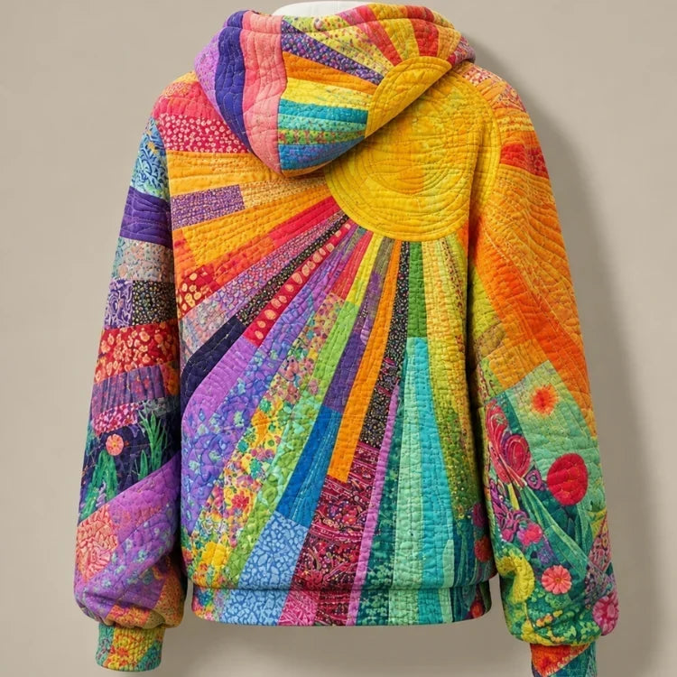 DAWNELLA | FELPA CON CAPPUCCIO PATCHWORK MULTICOLORE BOHEMIAN