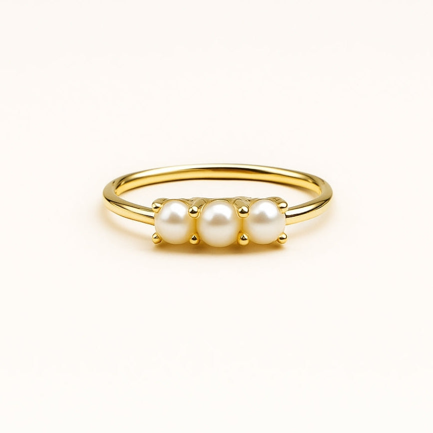 VALENTINA | ANELLO CON TRE PERLE ORO