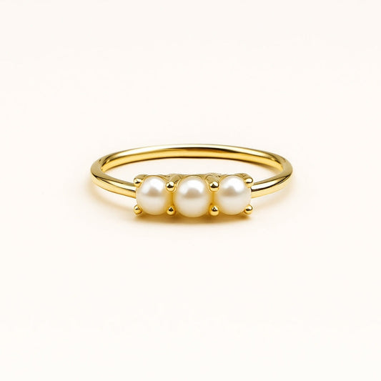VALENTINA | ANELLO CON TRE PERLE ORO