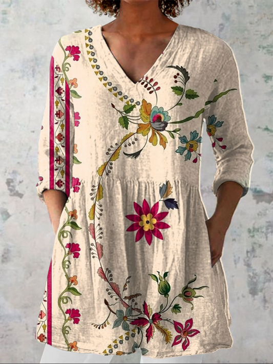 CLARA | CAMICIA LUNGA CON SCOLLO A V