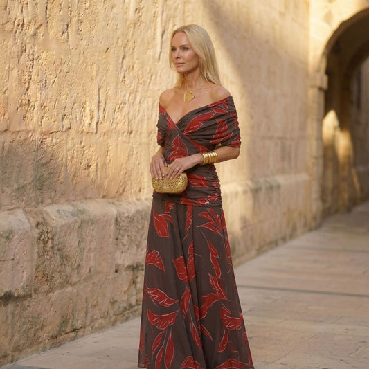 POPPY | ABITO ELEGANTE CON FOGLIE