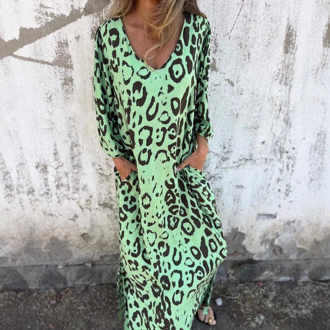 DENISE | VESTITO CON STAMPA LEOPARDATA