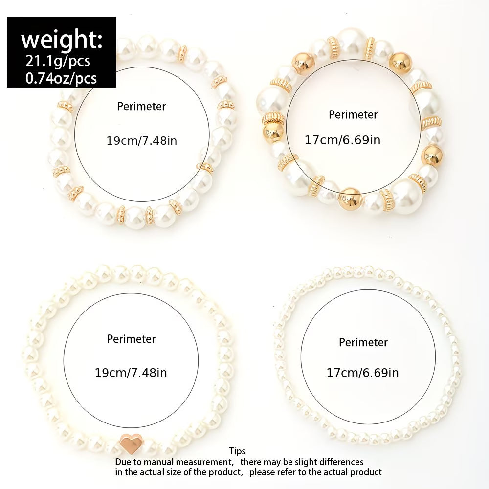 MARCELLA | SET DI 4 BRACCIALI A FILA CON PERLE