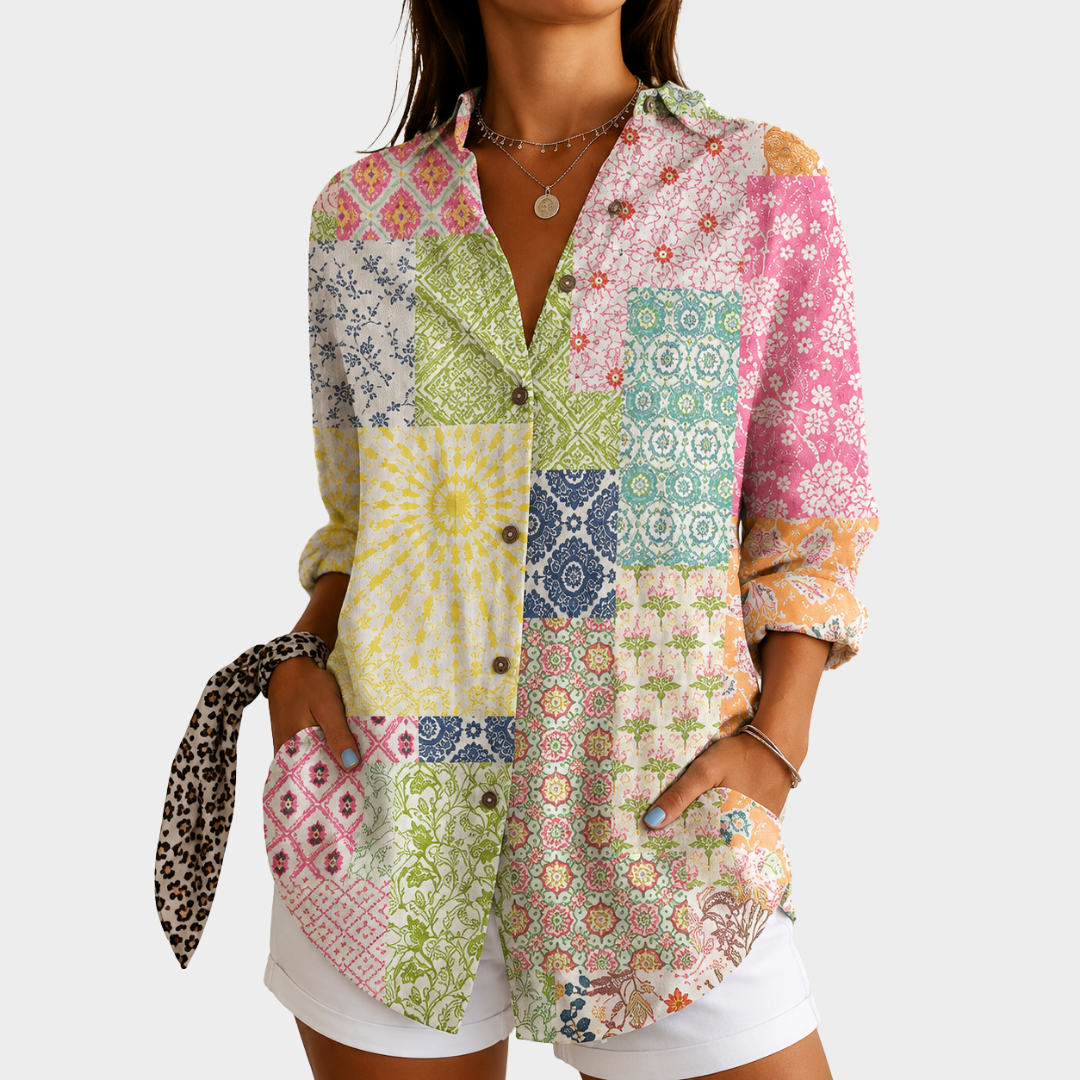 CLAIRE | CAMICETTA PATCHWORK SUNSHINE GARDEN