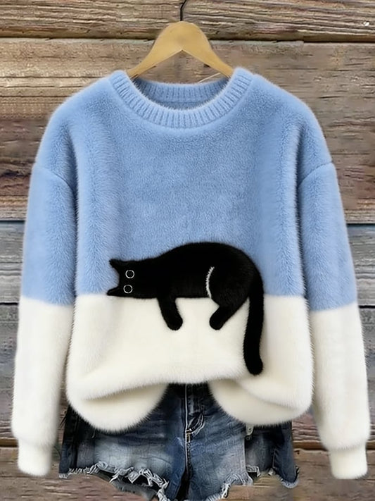 KIRSTEN | MAGLIONE ELEGANTE CON STAMPA GATTO