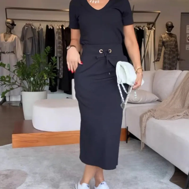 CECILY | COMPLETO TOP CON SCOLLO A V E GONNA