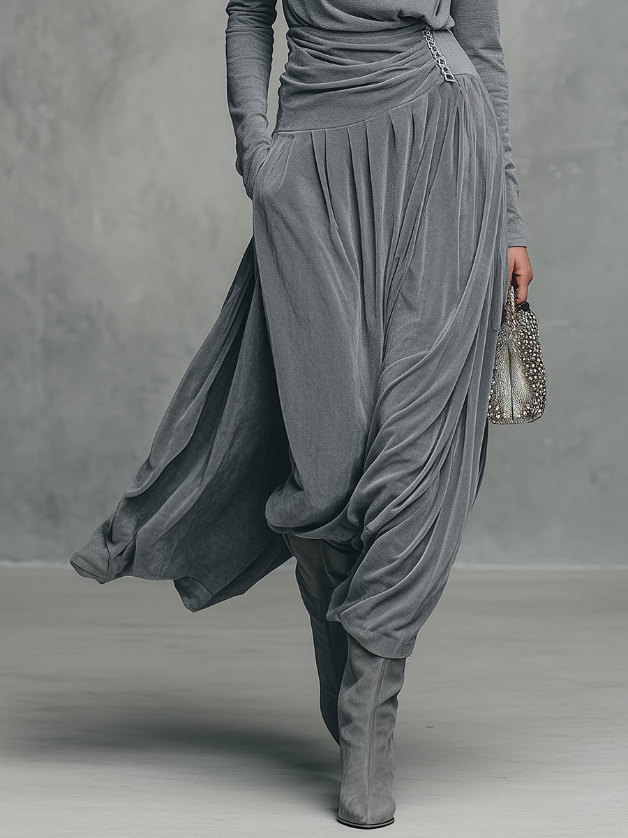 EMMA | COMPLETO ELEGANTE CON TOP A COLLO ALTO E GONNA IN VELLUTO