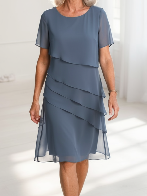 LINDA | ABITO CON VOLANT E COMFORT ELEGANTE