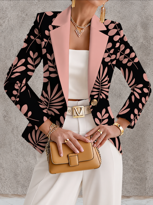 ODAYA | BLAZER PINK LEAF