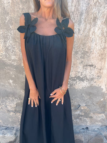 SYBIL | ABITO MAXI SCOLLO A U CON SPALLINE A FIOCCO