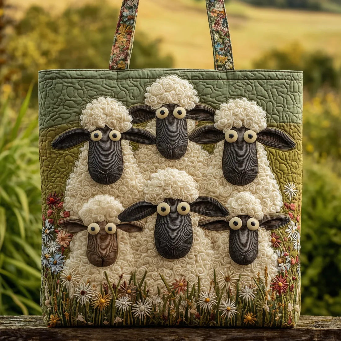 FLORA | BORSA ARTIGIANALE CON CINQUE PECORE